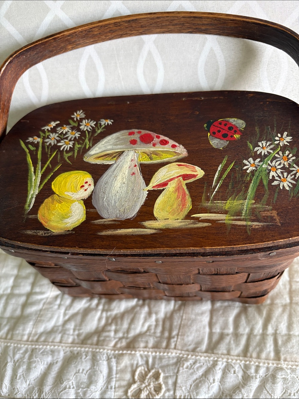 Woven wooden purse